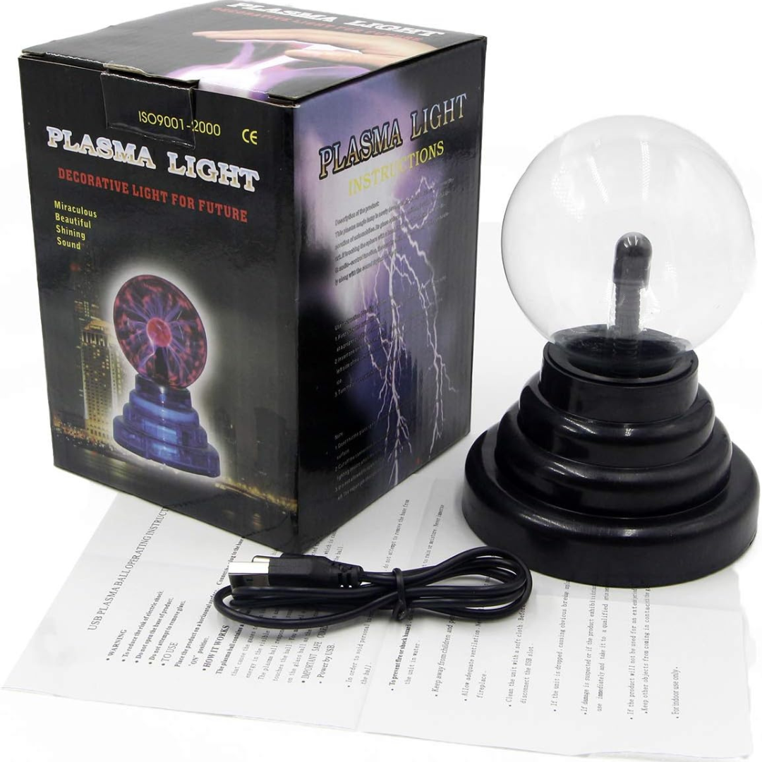 Esfera de plasma mágica sensible al tacto con luz LED